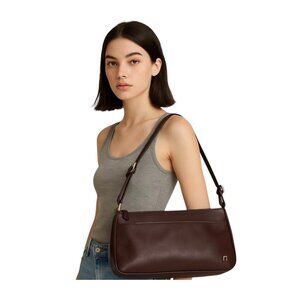 Etienne Aigner Vintage Y2K Genuine Leather Shoulder Bag Burgundy One Size Preppy